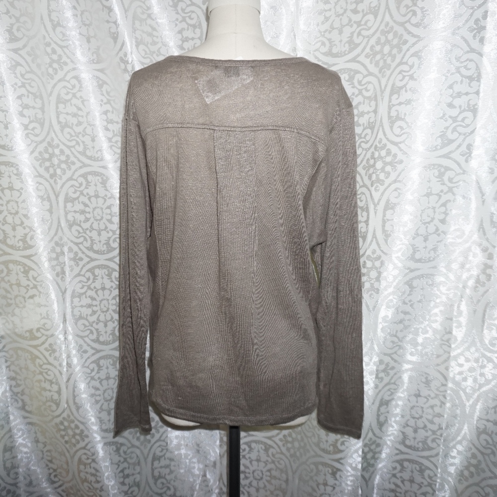 NWT Vince Slub Linen Dolman Henley Long Sleeve - Picture 4 of 5